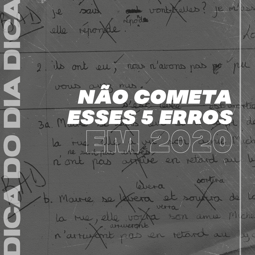 Dinheiro: Não cometa esses erros em 2020